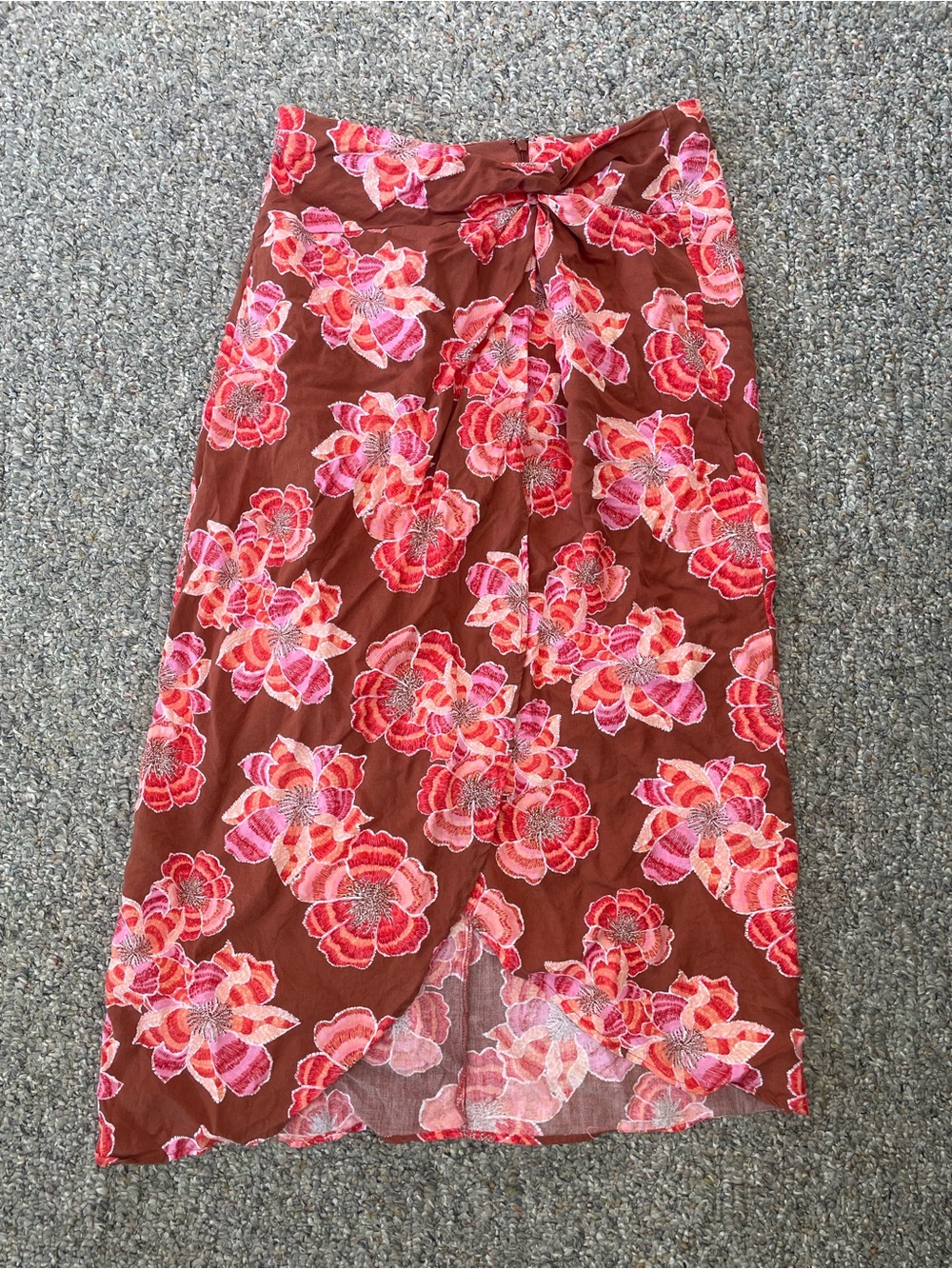 LOFT floral wrap midi skirt